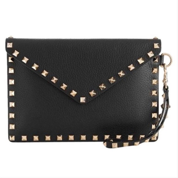 VALENTINO GARAVANI Rockstud envelope pouch wristlet clutch - Picture 1 of 6